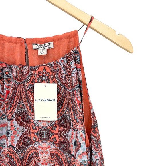 New LUCKY BRAND Dress Kaye Paisley Halter with Pockets - Picture 4 of 8